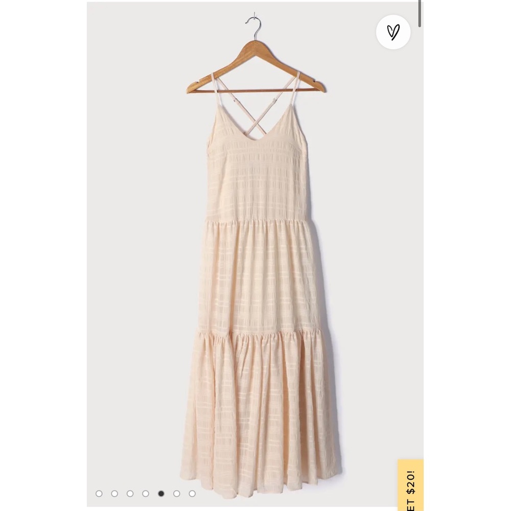 Country Stroll Cream Sleeveless Tiered Maxi Dress